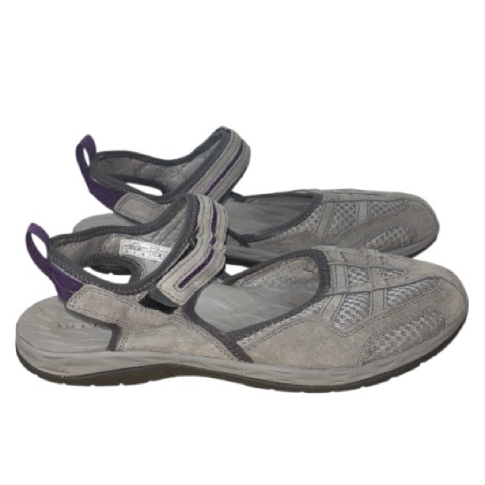 Merrell Siren Wrap Q2 Athletic Sandals Shoes Grey Purple Walking Womens Size 8